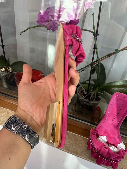 Papuci piele intoarsa Alma en Pena noi marimea 37