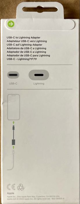 Apple USB-C To Lightning Adapter MUQX3ZM/A