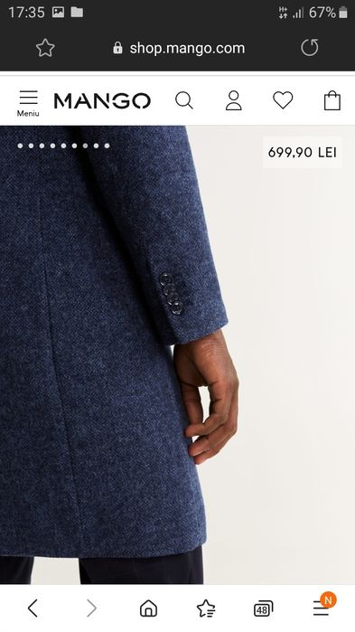 Palton barbati XS Mango