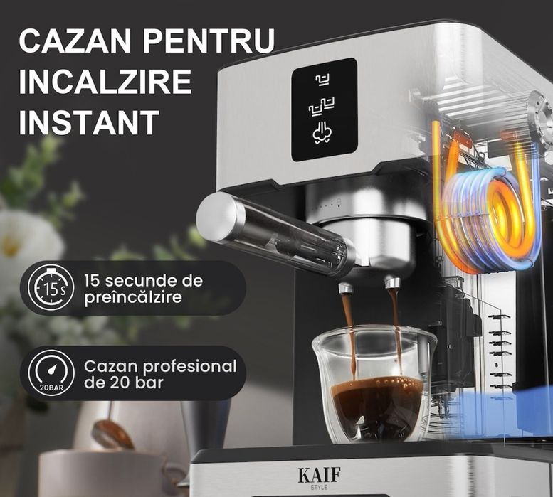 Espressor manual 3 in 1, Capsule/cafea macinata/pad cafea