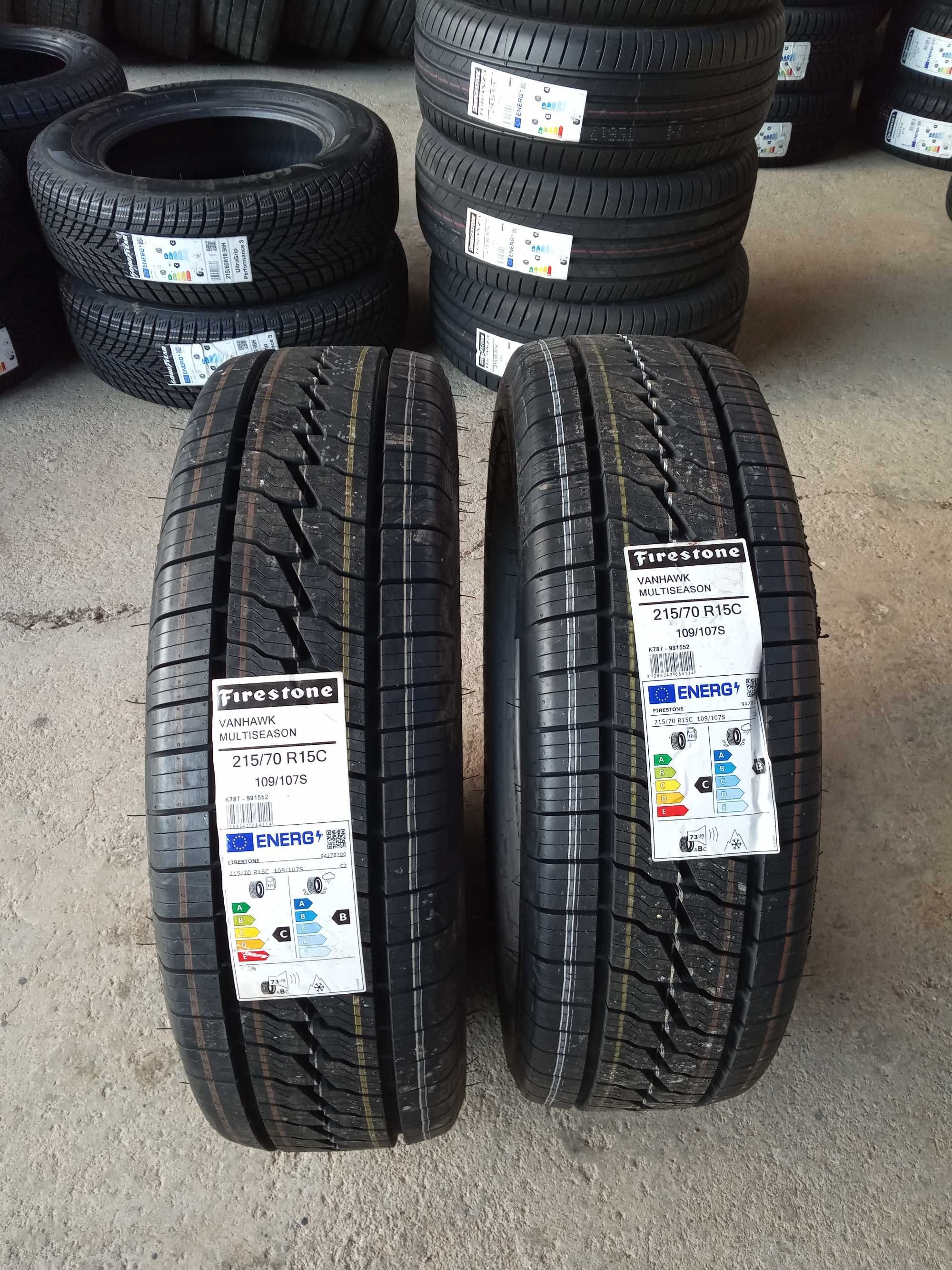 2 Нови всесезонни бусови гуми 215/70R15C Firestone VanMultiSeason 109S