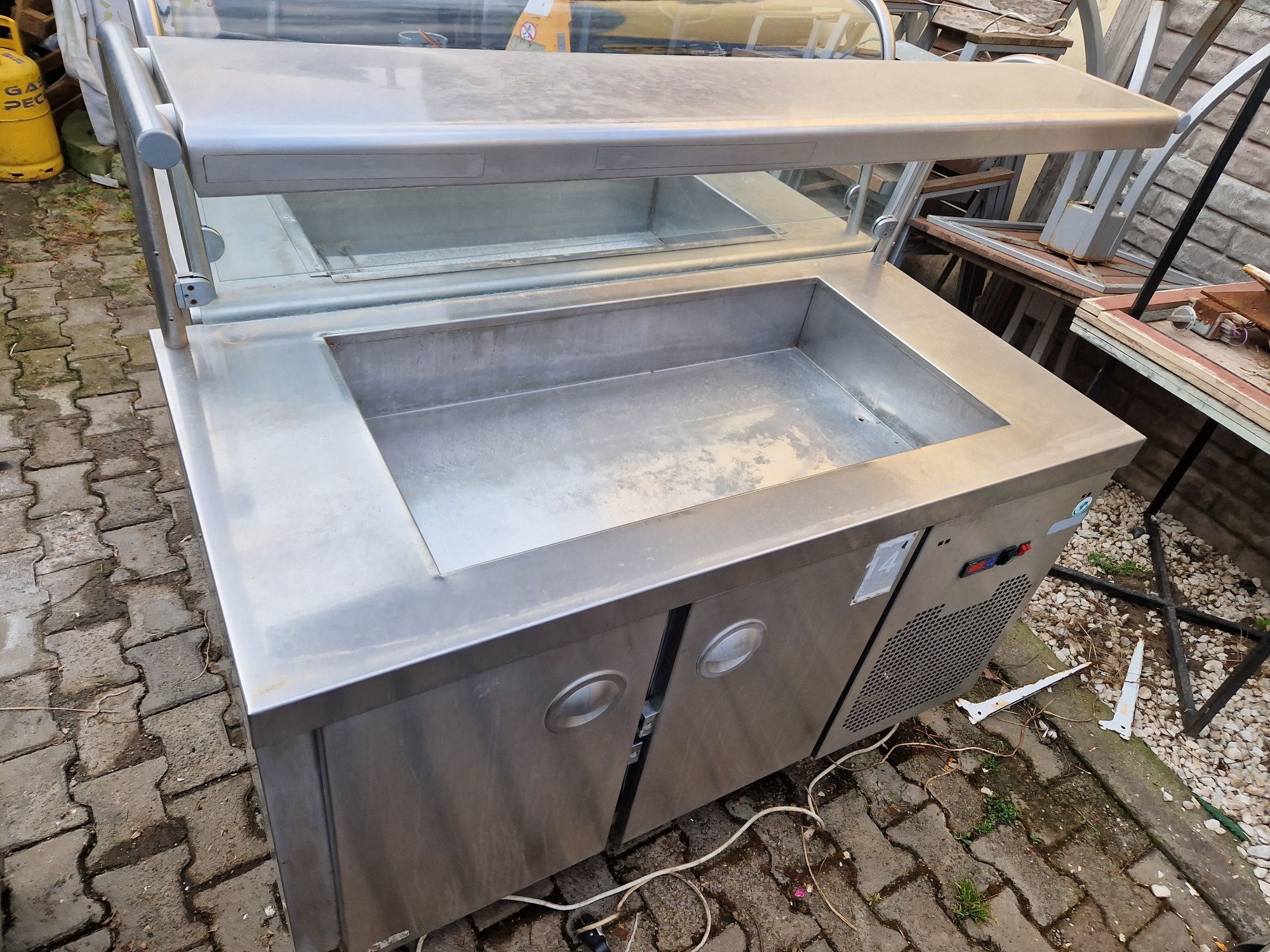 Vitrina rece si calda expunere, masa calda bain marie