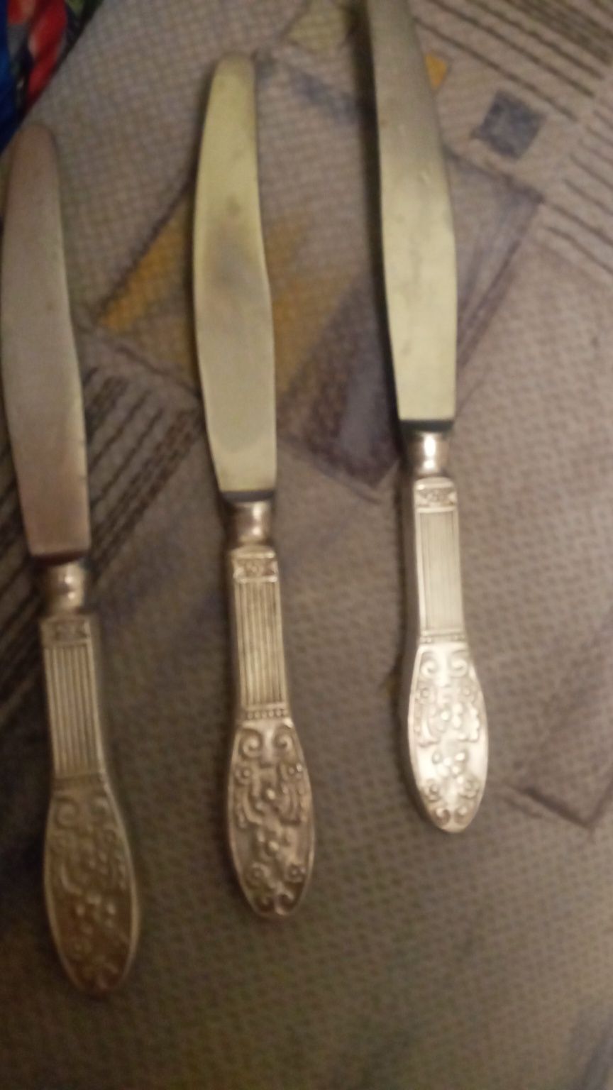 Ножи ссср металл мельхиор серебрение покрытие