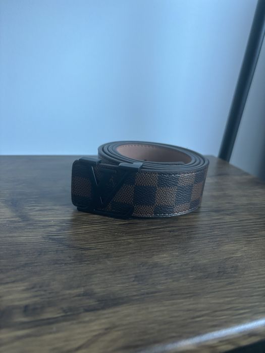 Curea louis vuitton maro cu catarama neagra