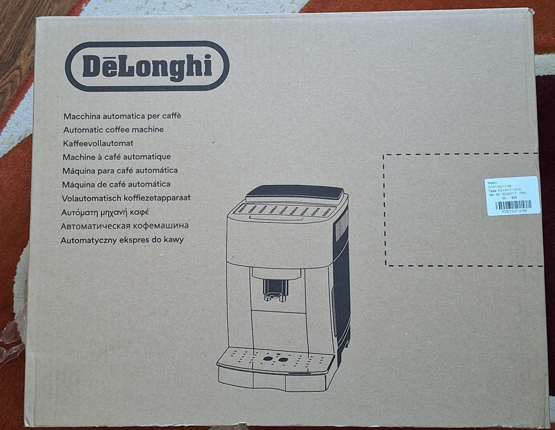 Espressor automat De’Longhi ECAM 13.123.B, 1450 W, 5 tipuri de bauturi