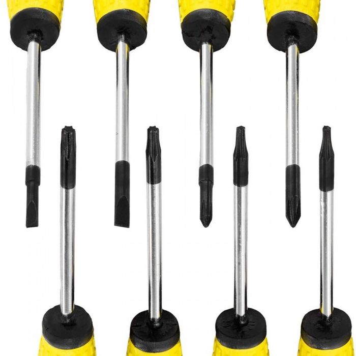 НЕМСКИ Комплект Отвертки И Битове 100 Части STAHLMAYER + ЛЕД ФЕНЕР