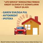 Kredit olishga yordam beramiz- avtokredit,ipoteka va garov evaziga.