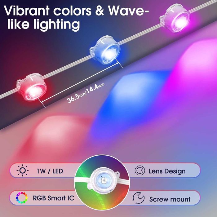 Brillistep RGBIC WiFi LED  постоянни външни светлини 15 м, за стрехи