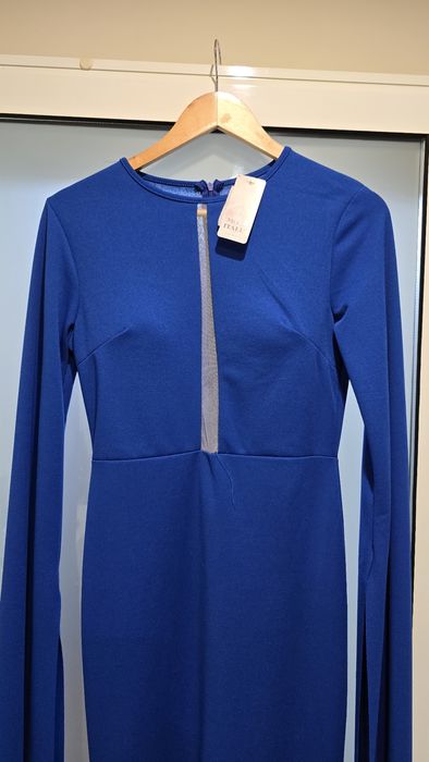 Официална дълга синя рокля