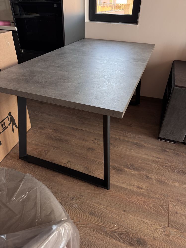 Разтегателна Трапезна Маса Mika Lavinya Retro Stone Grey