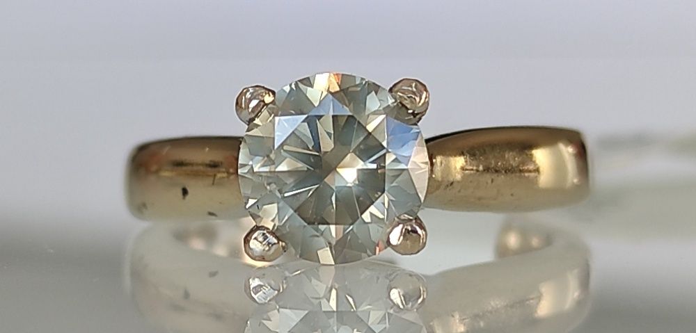 Inel logodna aur 18k si diamante 1.31ct