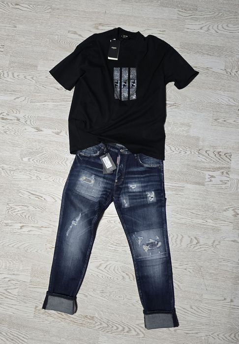 Tricou premium blugi premium dsquared d&g