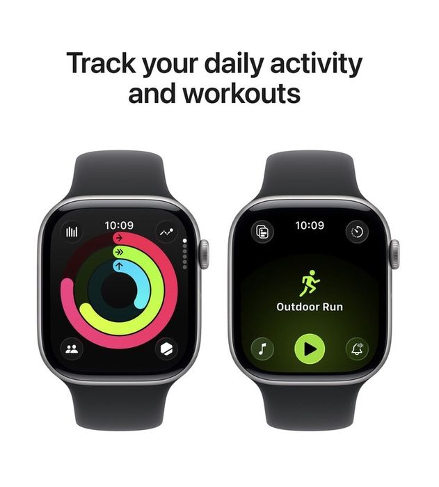 НОВ!!! Apple Watch 11 GPS, Space Grey Aluminium 46mm, Black Sport Band
