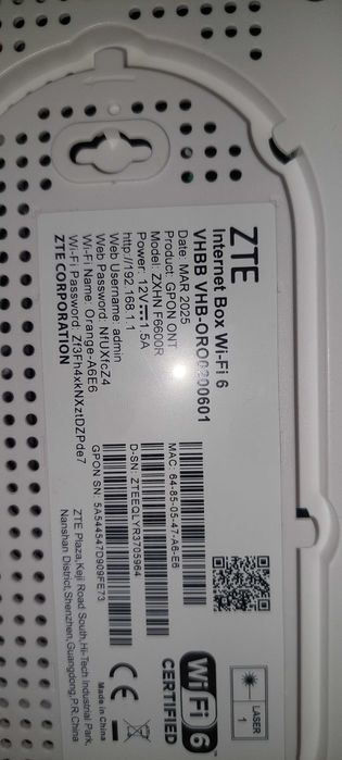 Router ZTE WI-FI 6