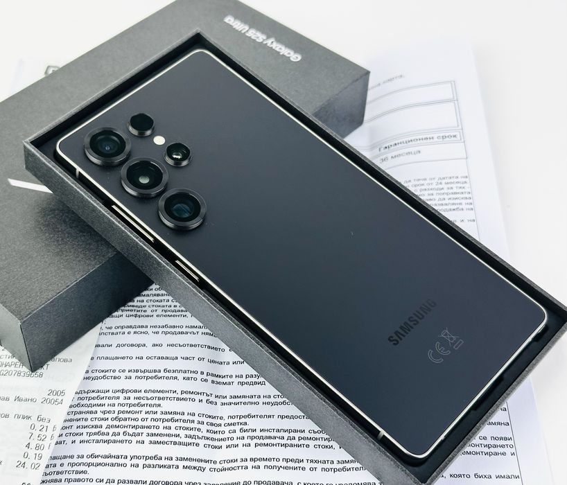 КАТО НОВ! Samsung S25 Ultra 5G 512GB 12RAM Titanium Black 3г.Гаранция!