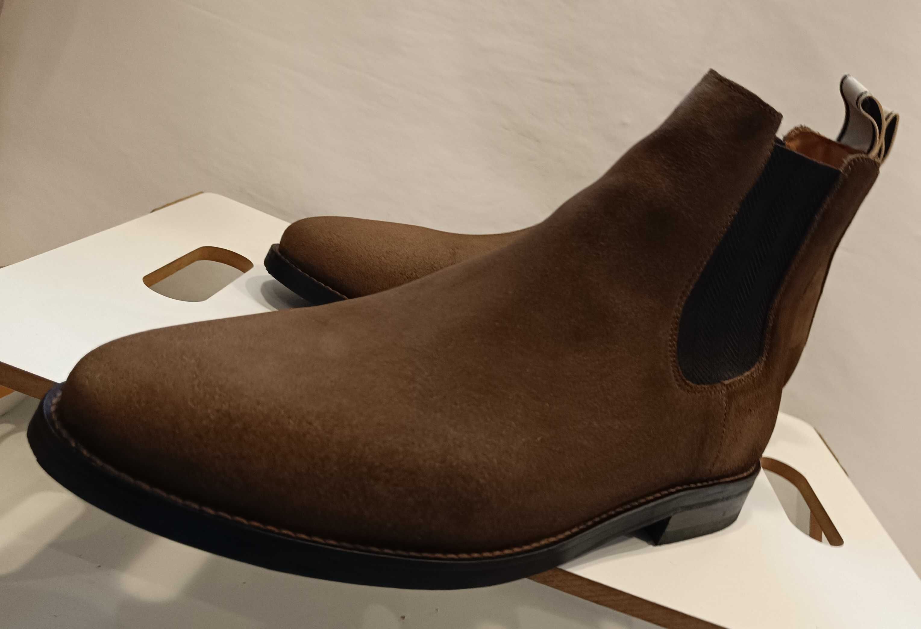 Ghete chelsea 44 plain toe suede GANT NOI piele naturala moale