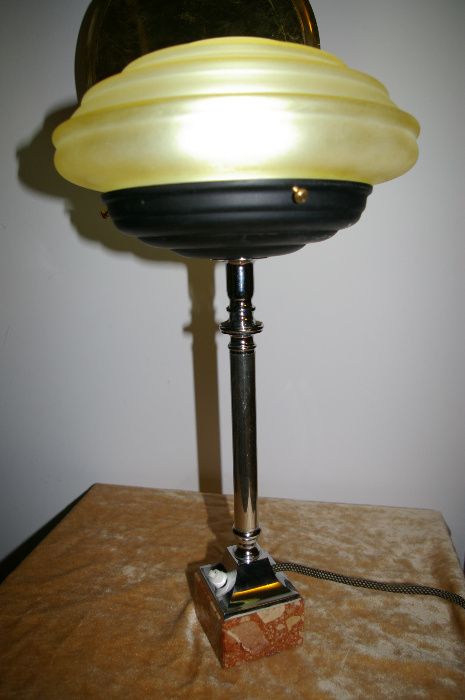 Vand lampa de birou Art deco,combinatie deosebita intre crom si marmur