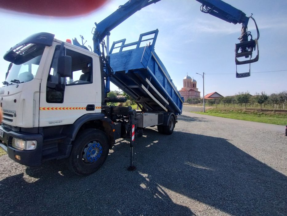 Iveco eurocargo basculabil și macara forestiera loglift Z