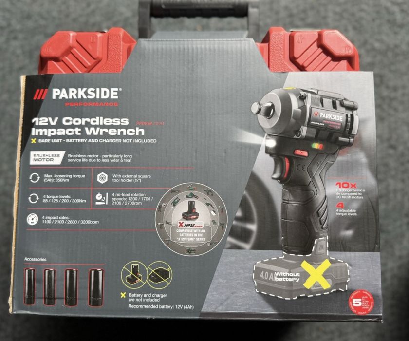 Pistol impact 350Nm pe acumulator 12v Parkside Performance