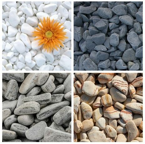 Pietricele rotunjite thasos piatra decorativa alba diferite culori
