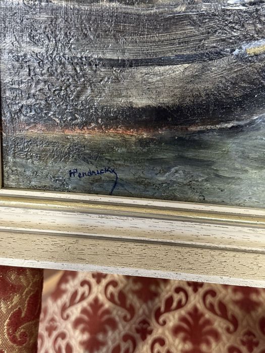 стара картина маслени бои на фазер с автор