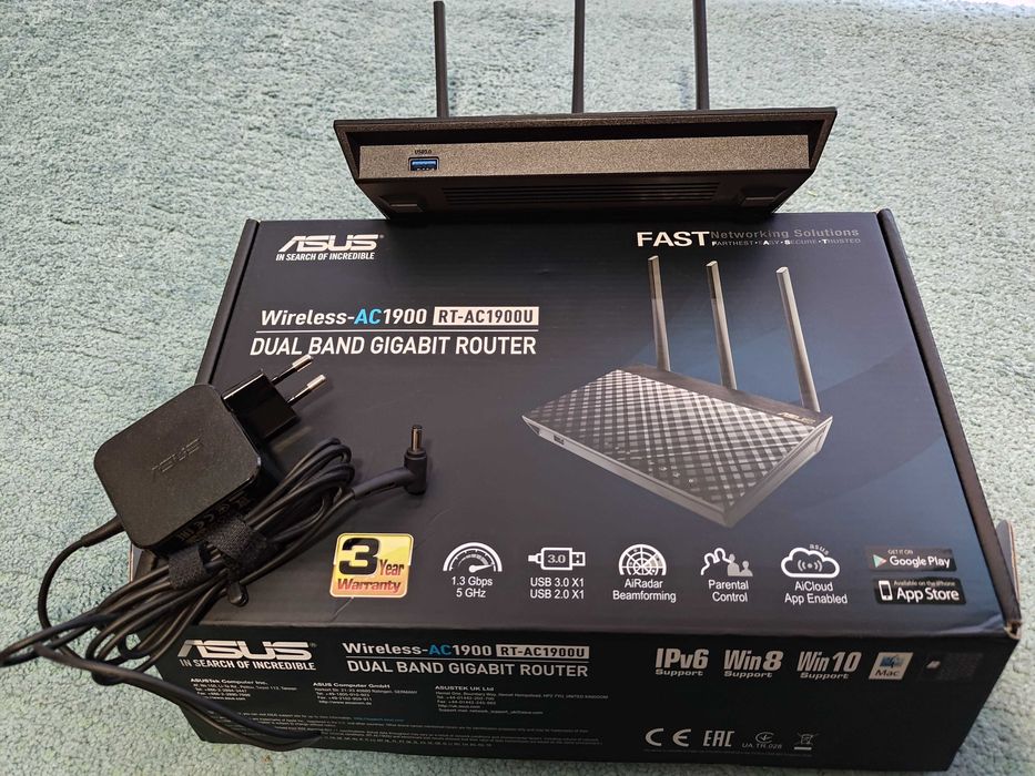 Router wireless ASUS RT-AC1900U, Dual-Band Gigabit, USB, 3 antene