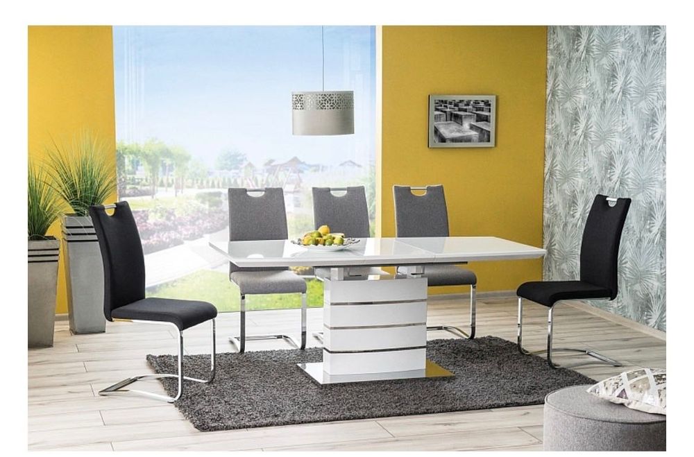 Трапезна разтегателна маса Леонардо - бял лак