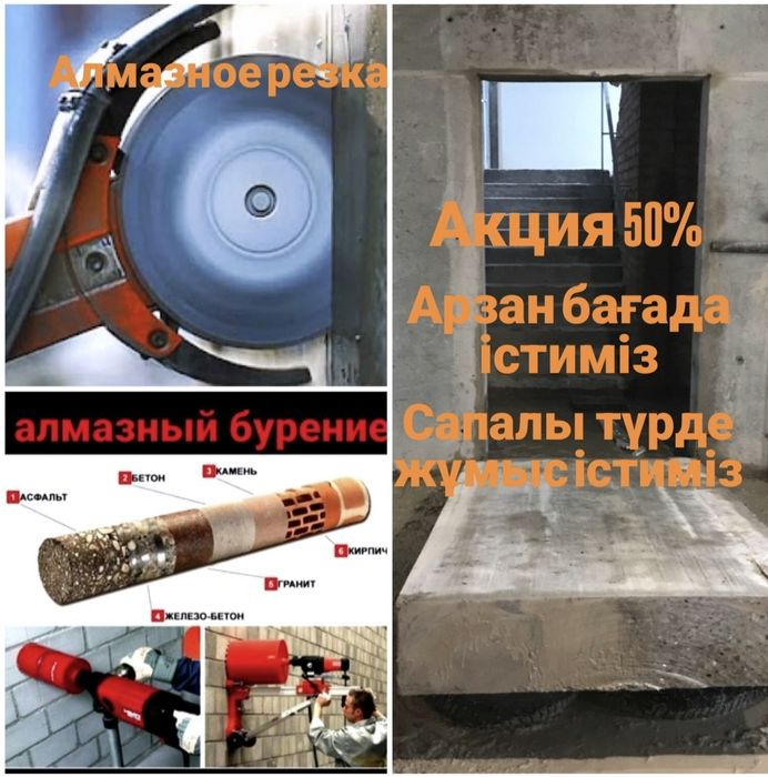 Алмазное Сверление Резка Бур Перфоратор Лазер Бурение Бетон Тесу