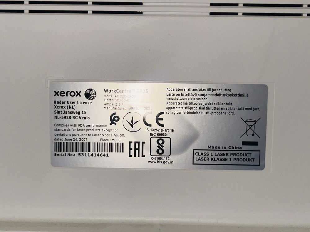XEROX WorkCentre 3025 Белый