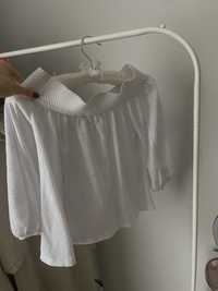 Бяла блуза на H&M с голи рамене ХС