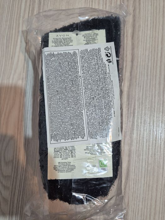 Set 2 perechi sosete groase Avon imprimeu leopard si negru cu sclipici