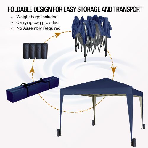 Cort pavilion de gradina pliabil 3x3m albastru Nou Sigilat