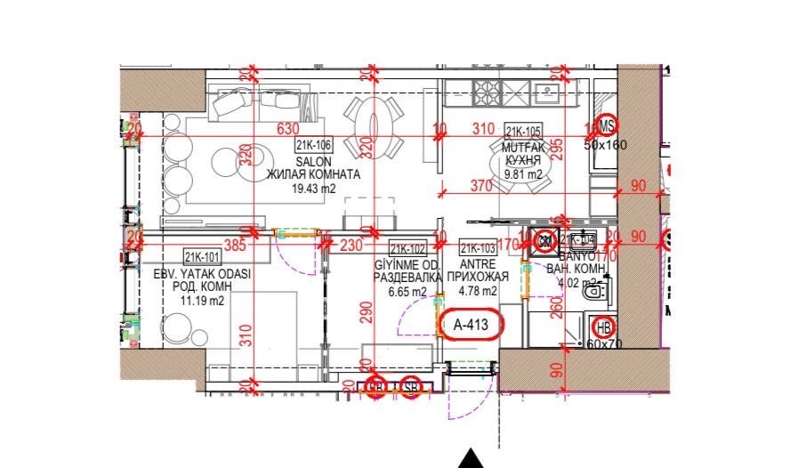 ЖК Nest one 2/21/51 58 кв.м