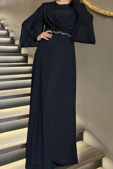 Вечернее платье в пол с люрексом