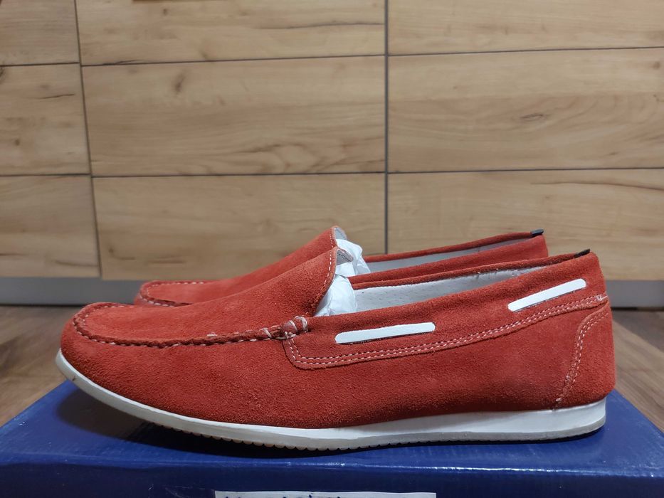 Pantofi barbati noi piele naturala intoarsa nr.43 rosii