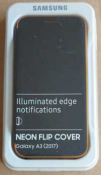 Husa protectie Neon Flip Cover Samsung pentru Galaxy A3 (2017), Neagra