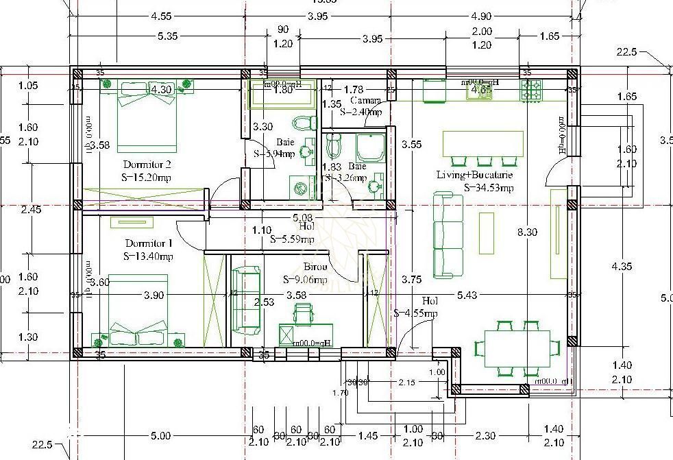 Casa 4 camere 94 mp-teren 665 mp-utilitati bransate-Unirea