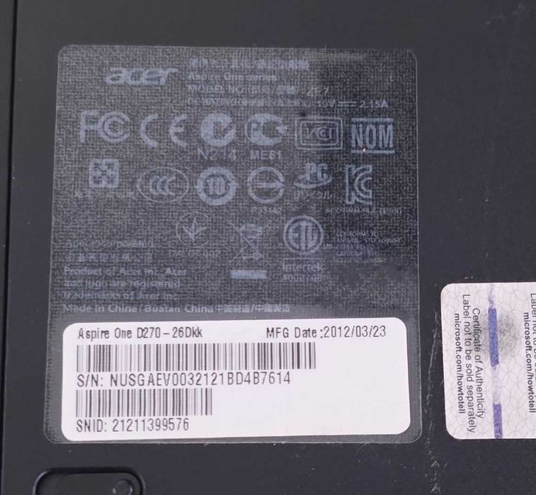 Laptop mini - Acer Aspire One D270 - functional,instalat