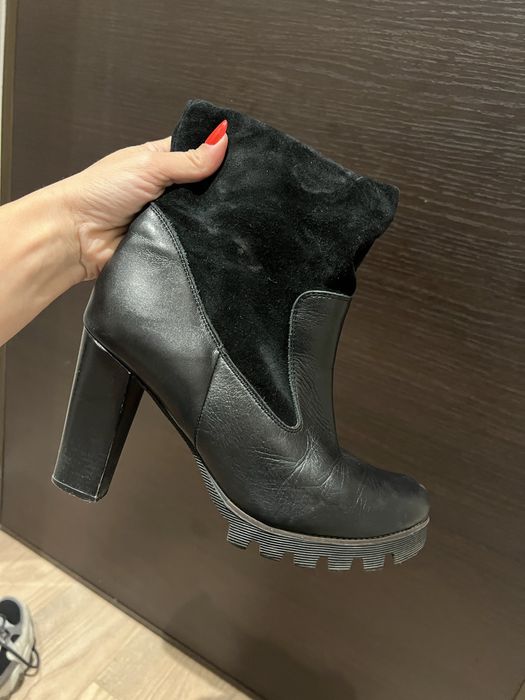 Cizme negre piele toc 10 cm