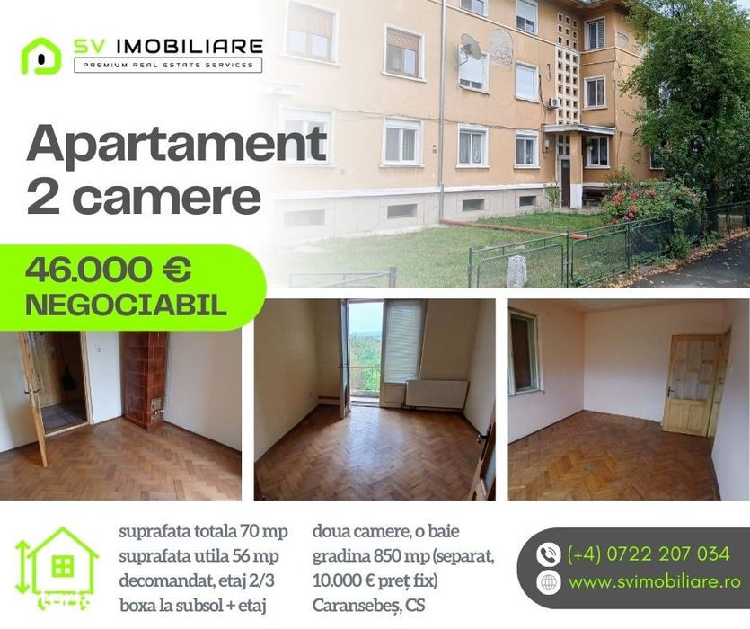 Apartament cu 2 camere, zona Garii, Caransebes