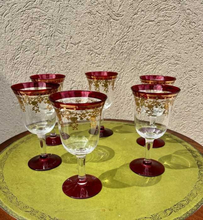 Elegant set de lux-sase pahare pentru vin-Murano Medici-Italia