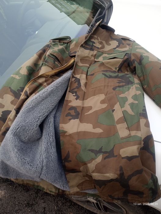 Geacă lungă îmblănită  de vânătoare/pescuit mărimea L