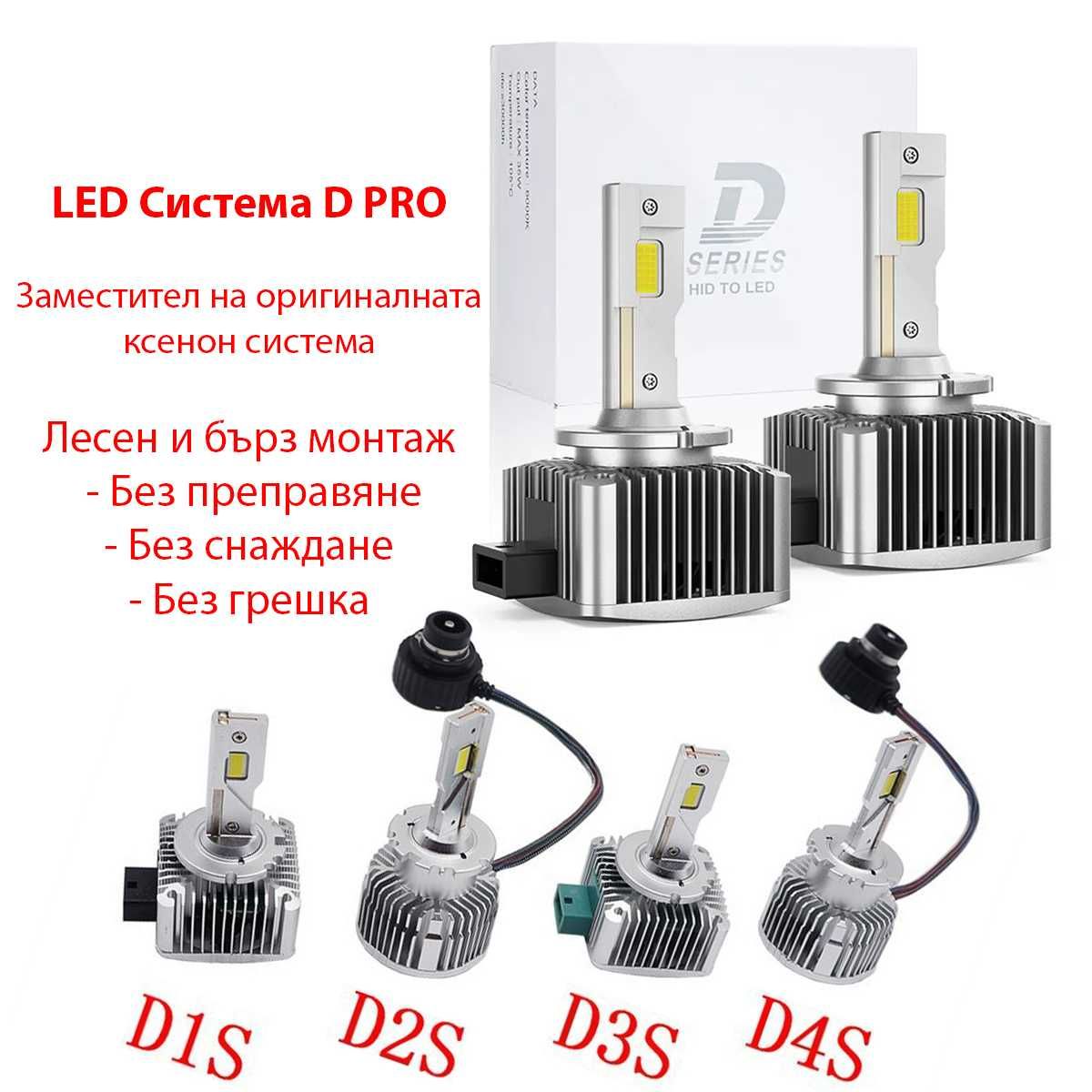 диодни лед LED крушки заместител оригинален ксенон xenon d1s d2s d3s