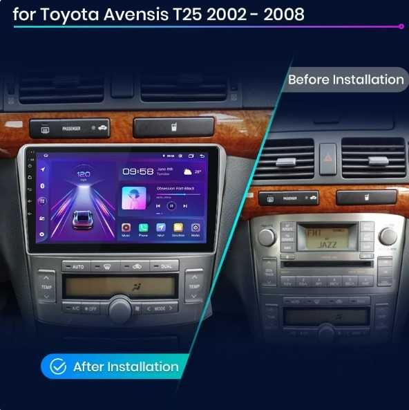 Navigatie android 12 dedicata TOYOTA AVENSIS 2002-2008, carplay