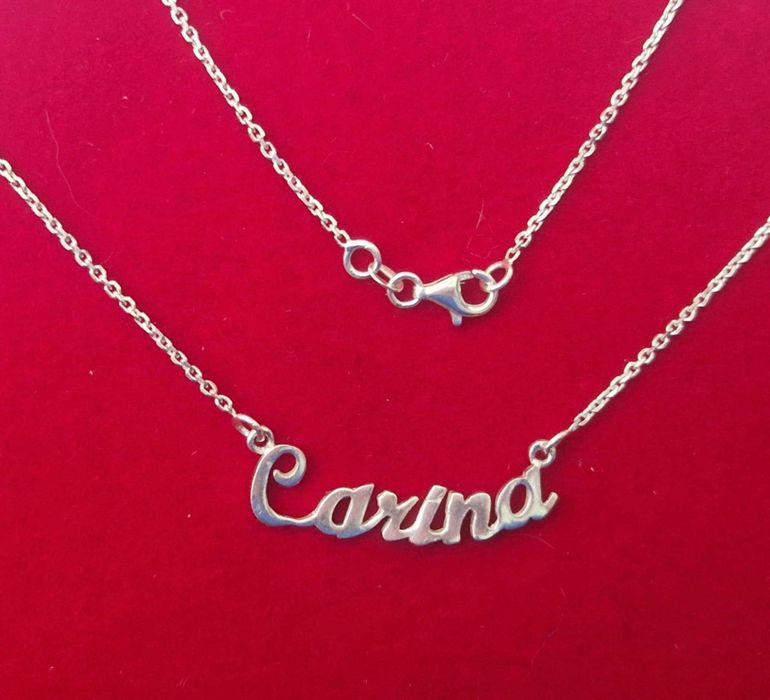 AG170,colier argint 925, marcat, cu numele Carina, reducere 20%