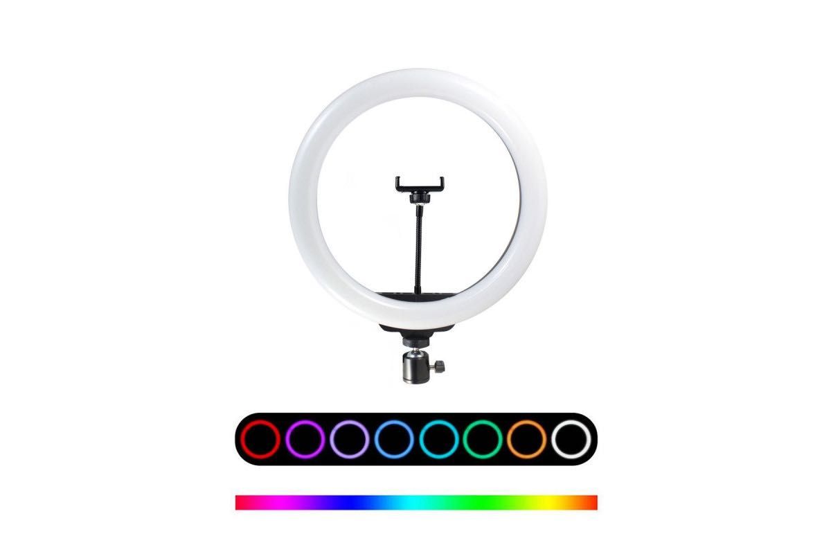 Кольцевая лампа RGB 26 см + штатив (2.1 м). Новое