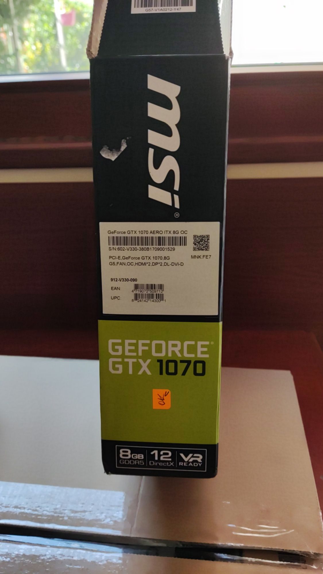 MSI 1070 AERO ITX 8Gb, 256bit Гаранция