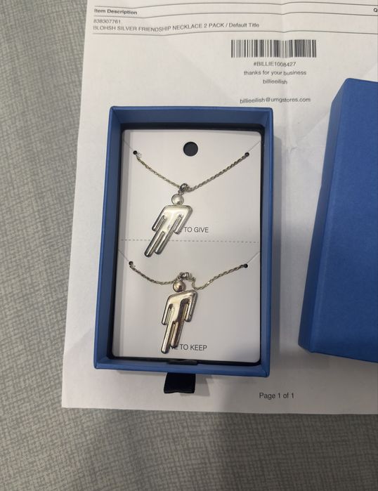 Lant billie eilish blohsh argint friendship necklace luat din america