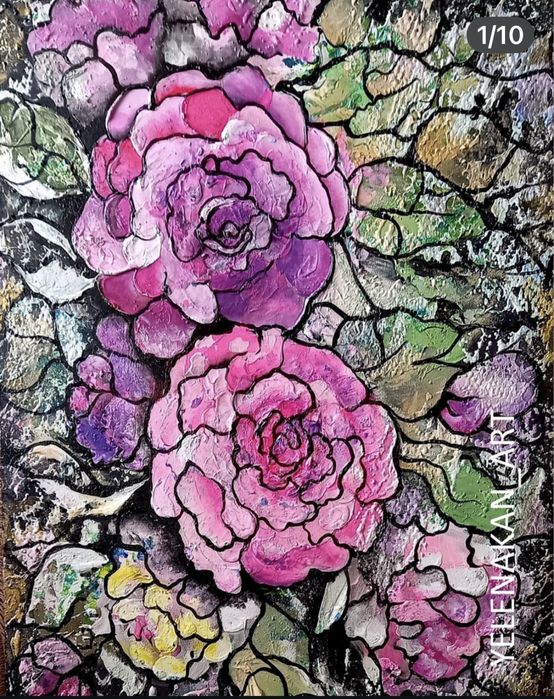 Продам картину « Розовые розы» Ручная работа. 50*70