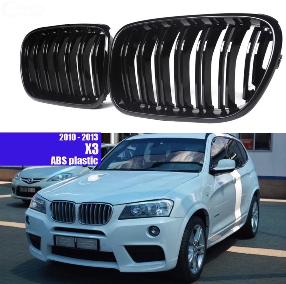 Set Grile Nari Duble negru lucios Black Bmw X3 F25 Nfl Non-facelift